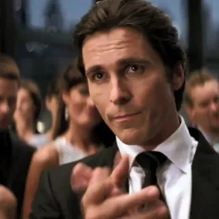 🦇 d6c95b03 Patrick Bateman American Psycho christian bale, attore, film, applausi, successo telegram sticker