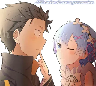 😉 090e35f9 Rem Re:Zero I'll take it as a promise. Anime, Re Zero, Rem, Promessa, Personaggi anime, Romance telegram sticker