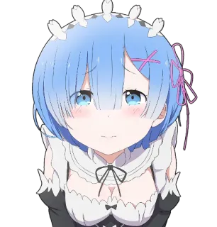 ☺ 302fa096 Rem Re:Zero − Starting Life in Another World Anime, Rem, Re Zero, Maid, Kawaii telegram sticker