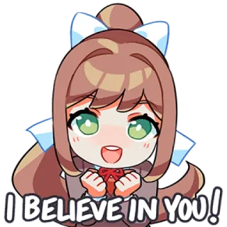 😍 2334ad28 I BELIEVE IN YOU! motivation, encouragement, believe, chibi, anime, cute telegram sticker