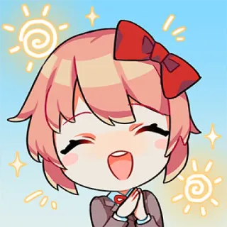 😁 47486a8c Sayori Doki Doki Literature Club! anime, character, cute, sayori, doki doki literature club, happy, smiling telegram sticker