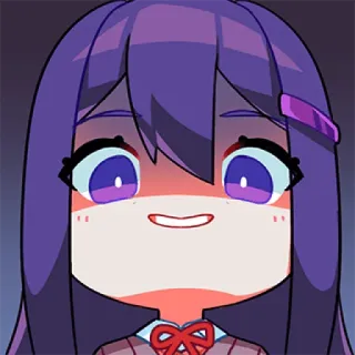 😎 47578a9f Yuri Doki Doki Literature Club! anime, Doki Doki Literature Club, Yuri, sticker, cartoon telegram sticker