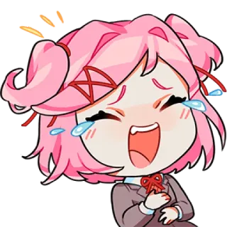 😂 a68e9ce7 Natsuki Doki Doki Literature Club! anime, manga, cute, kawaii, chibi, Doki Doki Literature Club, Natsuki telegram sticker