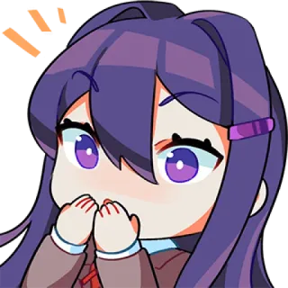 😧 ecf806d4 Yuri Doki Doki Literature Club! anime, cute, chibi, Yuri, Doki Doki Literature Club! telegram sticker