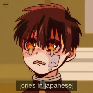 🔲 76c6be1e cries in japanese anime, crying, sad, manga, tears, Japanese whatsapp sticker