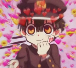 🔲 fc11c2c1 Hanako-kun Toilet-Bound Hanako-kun anime, manga, cute, hearts, fanart, kawaii whatsapp sticker