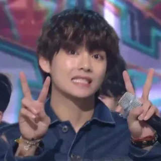 👽 a4048bfa osoba, znak pokoju, mężczyzna, k-pop telegram sticker