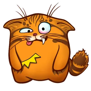 🥴 684e834d cat, sticker, cartoon, funny, animal, orange, cute, goofy telegram sticker