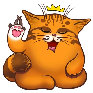 🤞 b573d694 cat, crown, cute, animal, sticker, orange tabby, cartoon, mammal telegram sticker
