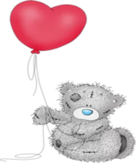 🎈 f0455759 ตุ๊กตาหมี, หัวใจ, ลูกโป่ง, ความรัก, น่ารัก telegram sticker