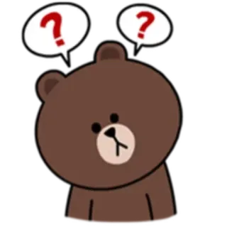 😳 1ad2cf3b Brown oso, signo de interrogación, curioso, pensando, confundido telegram sticker