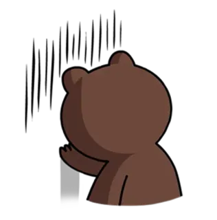 😞 40685a85 oso, dibujos animados, saludando, marrón, animal telegram sticker