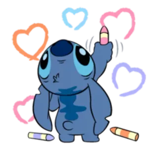 ❤️ 67ef70ce Stitch Lilo & Stitch dibujo animado, dibujo, corazones, personaje, lindo, Stitch telegram sticker