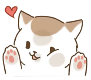 😘 9526f411 gato, lindo, animal, kawaii, corazón telegram sticker