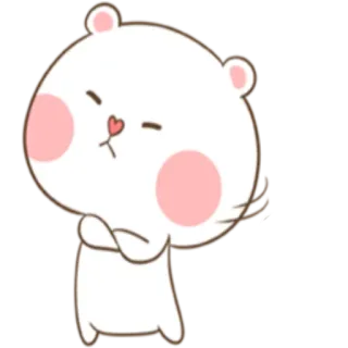 😒 956aa3ed oso, lindo, animal, dibujos animados, kawaii, pegatina telegram sticker