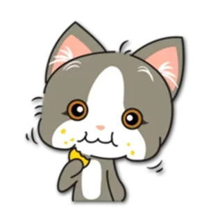 😳 ea8f0233 gato, gatito, lindo, animal, dibujo animado, pegatina, snack, queso telegram sticker