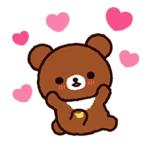 😍 ec493771 Rilakkuma oso, lindo, amor, kawaii, Rilakkuma, corazones telegram sticker