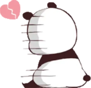 😞 eca21762 Panda, Triste, Corazón roto, Animal, Mono telegram sticker
