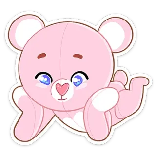 ☺️ 2bb69962 ตุ๊กตาหมี, สีชมพู, น่ารัก, สติกเกอร์, การ์ตูน, สัตว์ telegram sticker