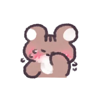 ❄️ 0935852d schattig, beer, dier, kawaii, cartoon, verlegen, blozend telegram sticker