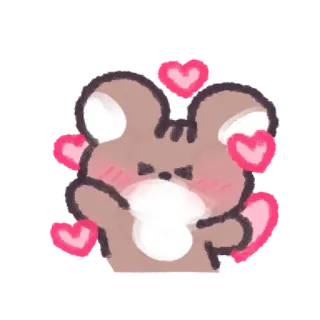 💘 36a06e7f schattig, beer, hartjes, liefde, kawaii, cartoon telegram sticker