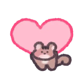 💗 676035d7 dier, beer, hart, liefde, schattig, cartoon, sticker telegram sticker