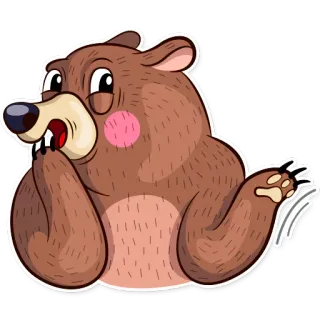 ☺️ 2f4775da oso, dibujos animados, animal, pegatina telegram sticker