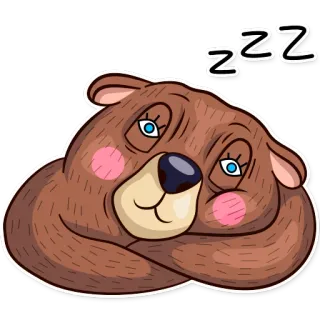 😴 6ed1d2e7 ZZZ oso, durmiendo, dibujos animados, animal, sueño, zzz telegram sticker