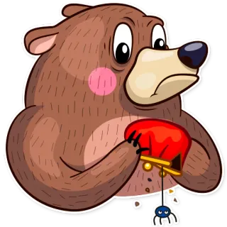 🤑 8b97c61e oso, miel, araña, dibujo animado, animal, lindo telegram sticker