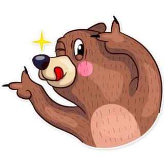 👈 971408b5 oso, dedo corazón, dibujo animado, animal, gracioso, pegatina telegram sticker
