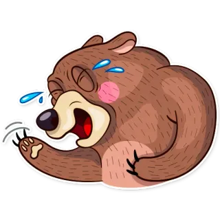 😂 fa397620 oso, llorando, triste, molesto, dibujos animados, pegatina telegram sticker