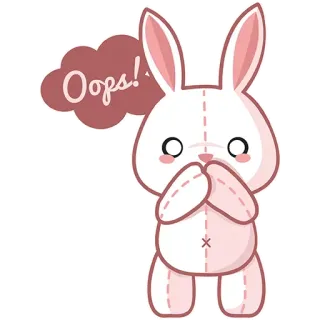 🙊 68d66db3 Oops! うさぎ, かわいい, おっと, ごめんね, 愛らしい, カワイイ telegram sticker
