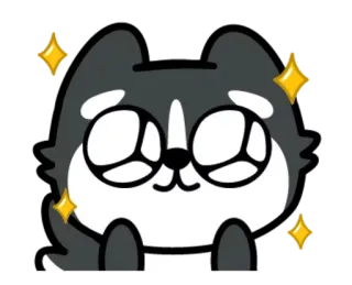 😍 e0481d1e 犬, 可愛い, キラキラ, 動物, ハスキー, 漫画, かわいい telegram sticker