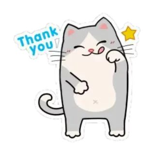 🙏 e37ce710 Thank you! 猫, ありがとう, かわいい, 動物, 漫画 telegram sticker