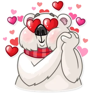 😍 e518b4f4 곰, 하트, 사랑, 귀여운, 만화, 발렌타인데이 telegram sticker