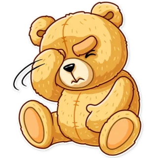 🤦‍♂️ aabfa7f8 плюшевый мишка, грустный, плачет, мягкая игрушка, мультик, эмоциональный, разочарованный, игрушка telegram sticker