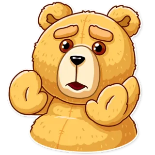 😨 fbab36d9 медведь, мягкая игрушка, грустный, милый, мультик, игрушка telegram sticker