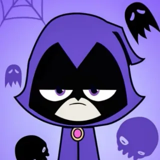 😒 60b19e2d Raven Teen Titans Dessin animé, Super-héros, Magie, Adolescent, Corbeau, Fantômes whatsapp sticker