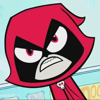 😡 8c0bae0d Raven Teen Titans Go! dessin animé, Teen Titans, en colère, rouge, super-héros whatsapp sticker