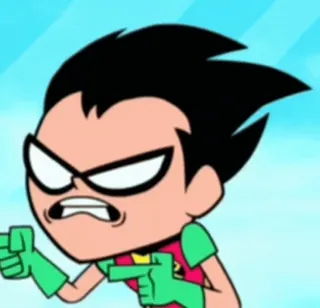 🔥 78b81142 Robin Teen Titans Go! 만화, 슈퍼히어로, 화난, 웃긴 telegram sticker