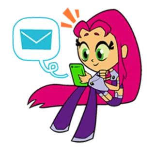 😓 4ebd333b Starfire Teen Titans Go! cartoon, teen, titans, starfire, message, phone telegram sticker