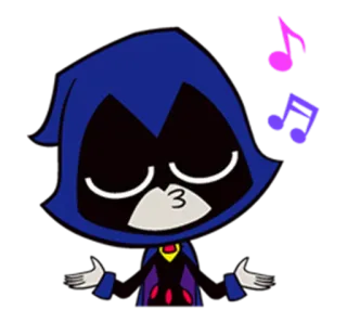 😂 53406ed7 Raven Teen Titans Go! cartoon, superhero, teen, titans, go, raven, music telegram sticker