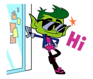 😛 ab632d70 Beast Boy Teen Titans Go! Hi cartoon, green, superhero, teenager, tv telegram sticker
