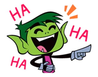 😊 c2b22859 Beast Boy Teen Titans HA HA cartoon, laughing, teen titans, animated, funny telegram sticker