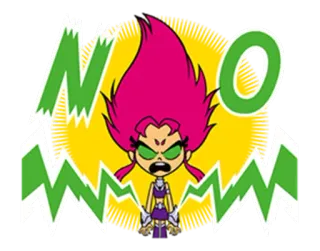 😉 f290093b Starfire Teen Titans Go! NO starfire, teen titans, cartoon, angry, no telegram sticker