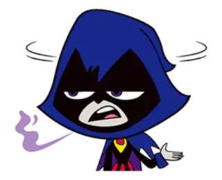 😳 f66df55f Raven Teen Titans Go! cartoon, magic, teen titans, superhero, moody telegram sticker