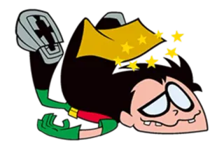 😜 f741c421 Robin Teen Titans Go! cartoon, superhero, teen titans, robin telegram sticker