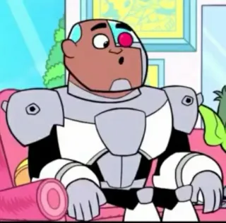 ✨ 107375f3 Cyborg Teen Titans Go! 만화, 사이보그, 틴 타이탄, 로봇, 캐릭터 telegram sticker