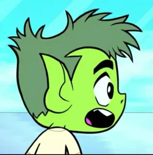 ✨ 1e443135 Beast Boy Teen Titans Go! 만화, 틴 타이탄 GO!, 비스트 보이, 초록색, 캐릭터 telegram sticker