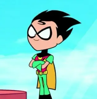 ✨ 6b81ad41 Robin Teen Titans 만화, 슈퍼히어로, 캐릭터, 틴 타이탄, 로빈 telegram sticker